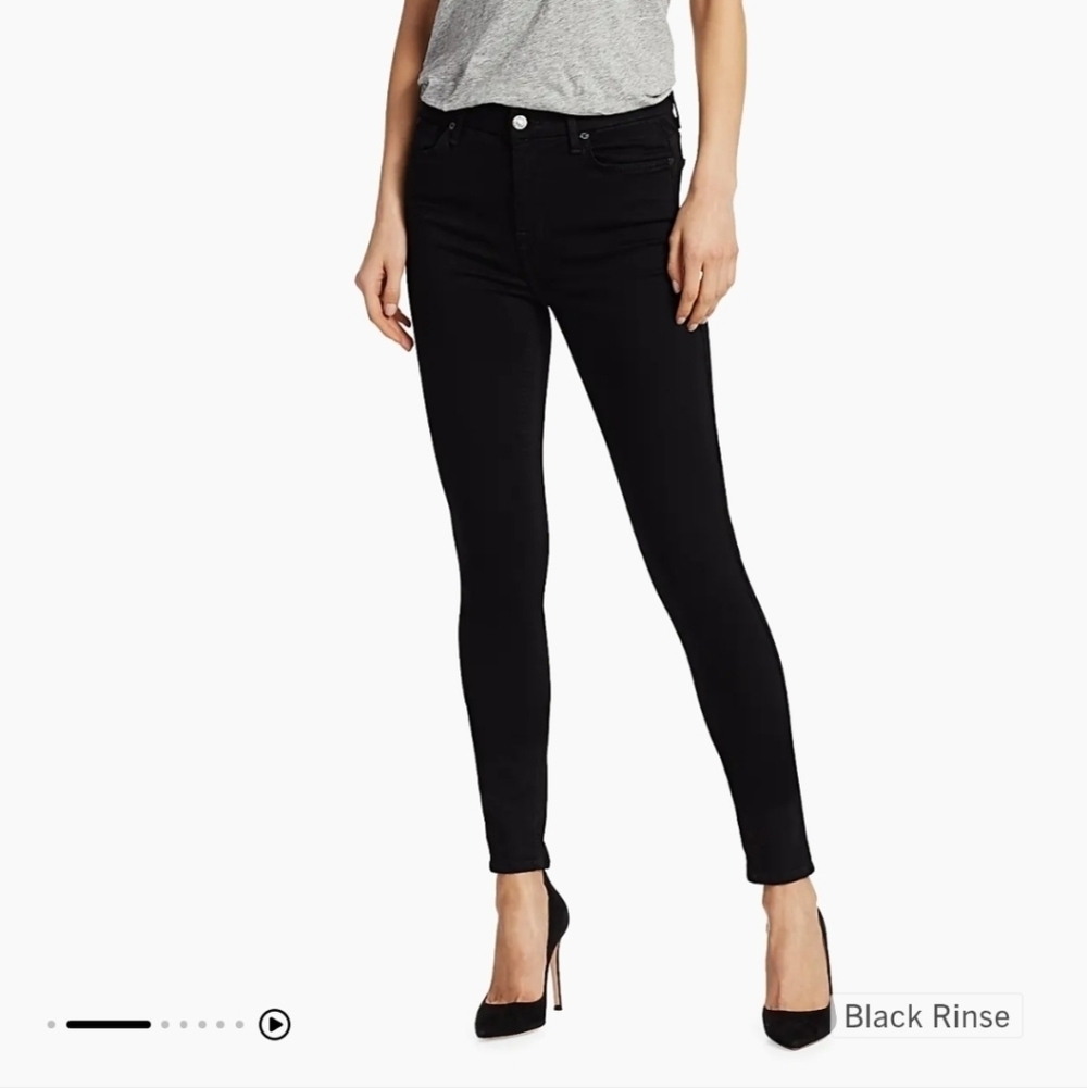 7 FAM Black the High Waist Skinny Jeans